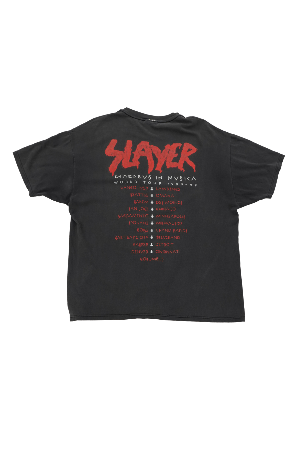 1998-99 Slayer Diabolus In Musica Tour Tee