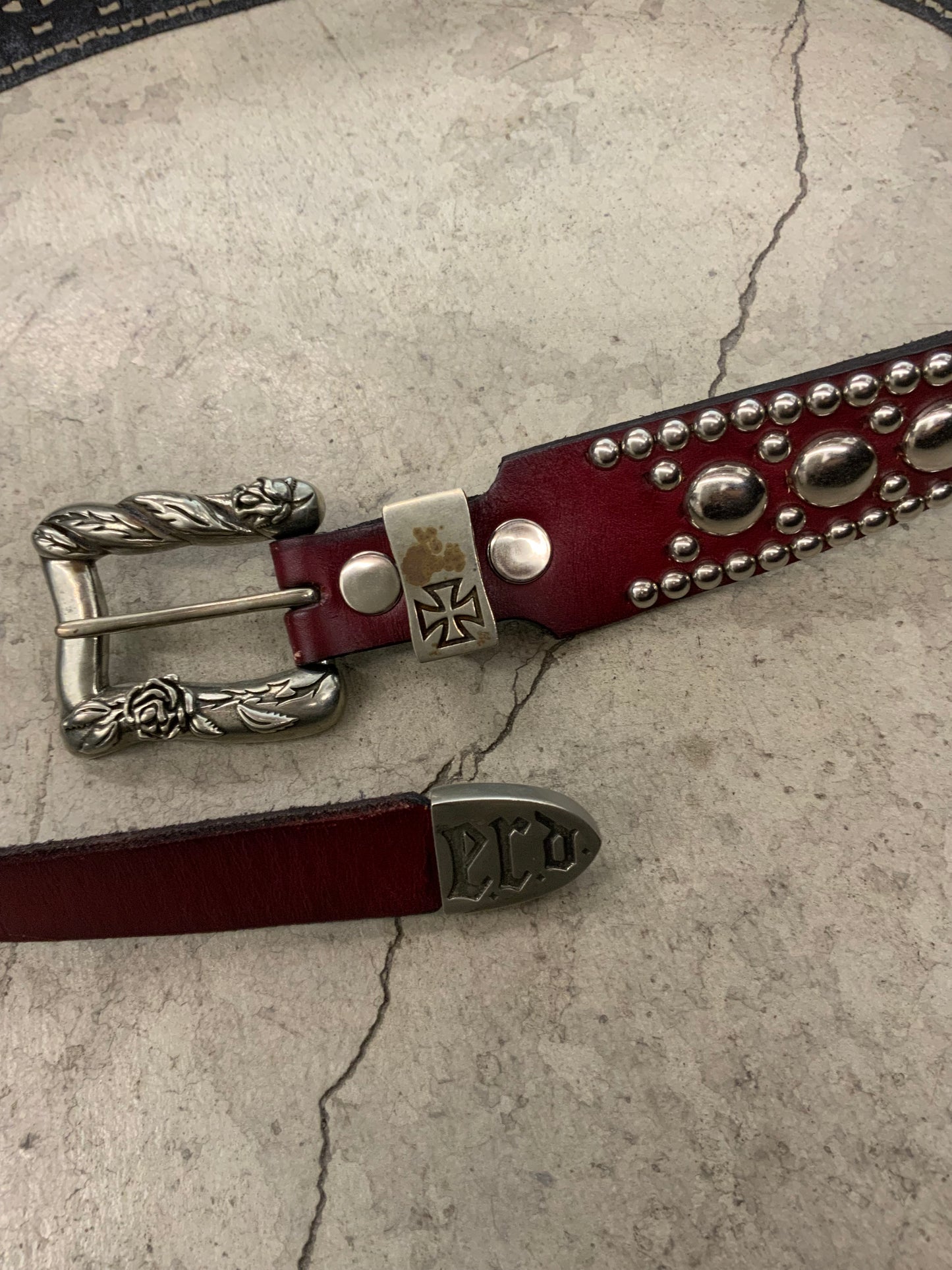 Enfants Riches Deprimes leather studded belt - Xia Office