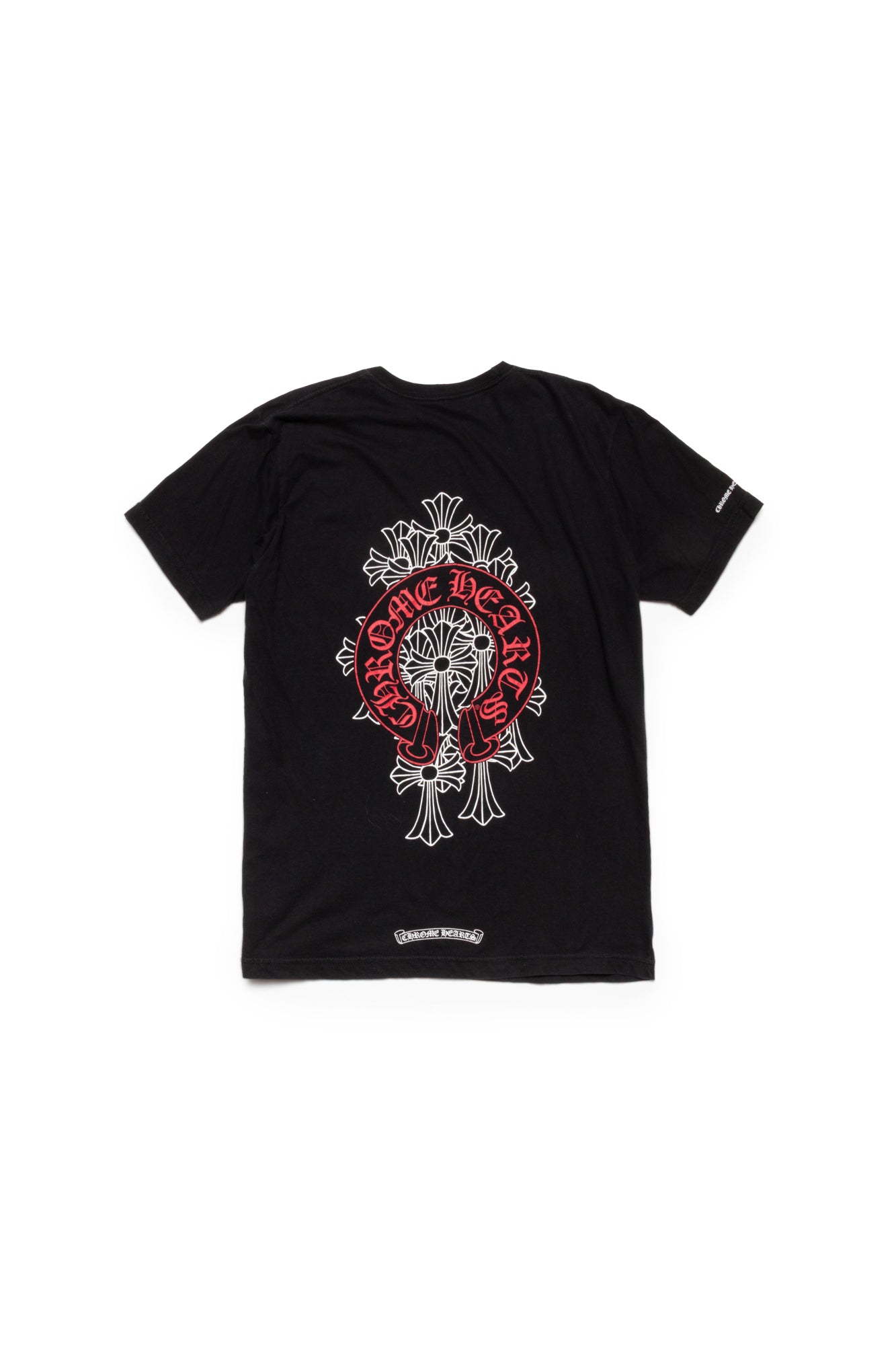 Chrome Hearts Black & Red Cemetery Horseshoe Logo T-Shirt - Xia Office