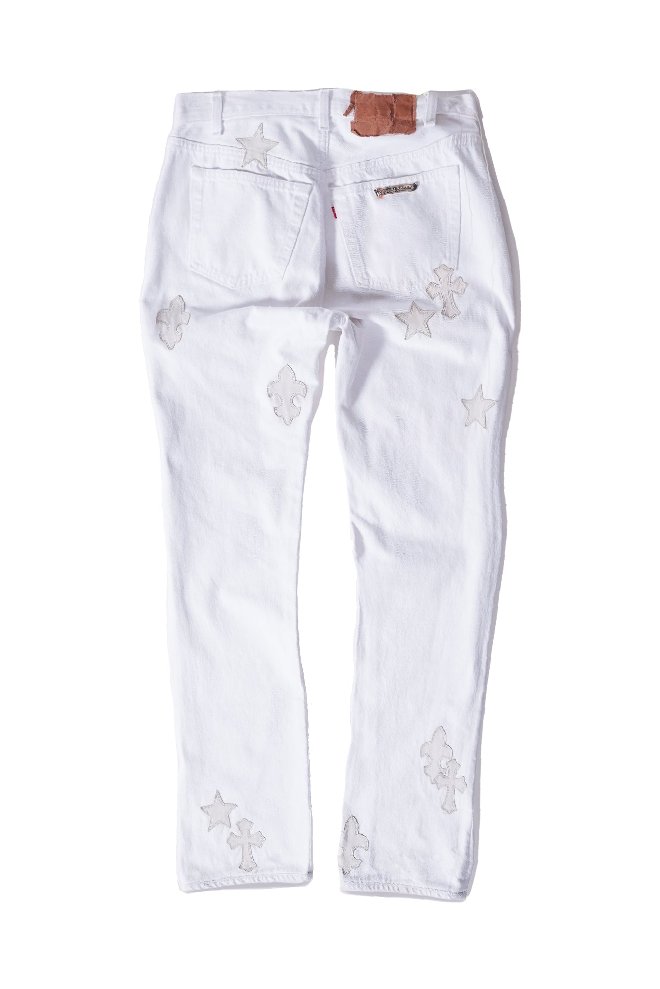 Chrome Hearts St.Barth Exclusive Star Cross Leather Patch Denim Jeans - Xia Office