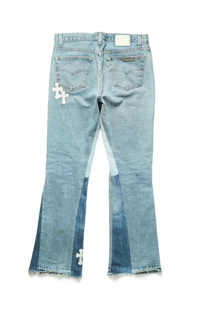 Chrome Hearts Gallery Dept. Flare Jeans with Patches - Xia Office