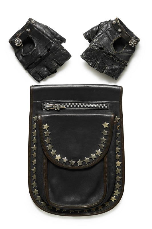 Chrome Hearts Vintage Motorcycle Saddlebag and Riding Gloves - Xia Office