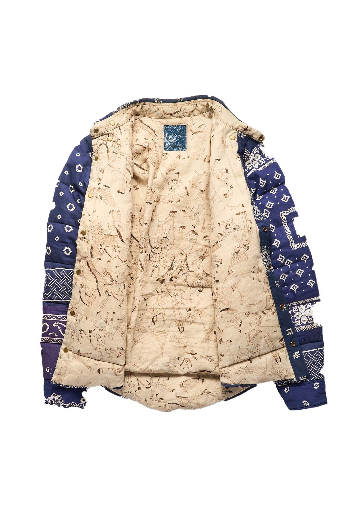 Visvim Paisley ICT Kerchief Down Jacket Blue - Xia Office
