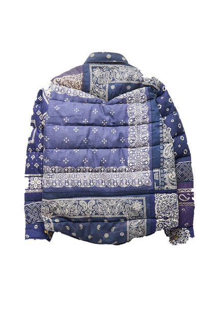 Visvim Paisley ICT Kerchief Down Jacket Blue - Xia Office