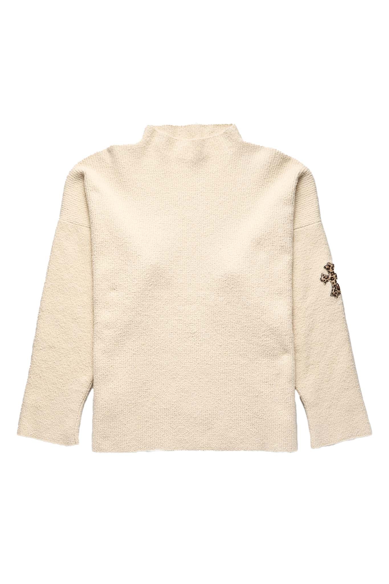 Chrome Hearts Knitted Cream Cheetah Patch Sweater - Xia Office