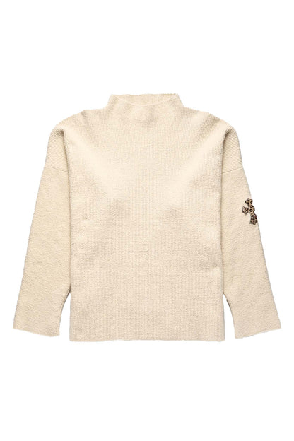 Chrome Hearts Knitted Cream Cheetah Patch Sweater - Xia Office