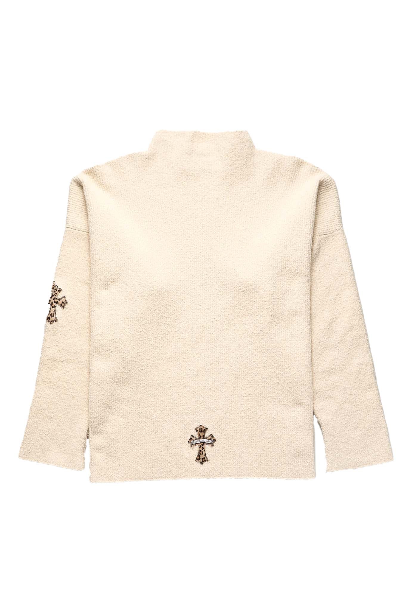 Chrome Hearts Knitted Cream Cheetah Patch Sweater - Xia Office