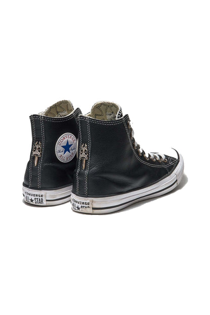 Chrome Hearts Converse Black Leather Cross Silver Dagger Sneakers - Xia Office