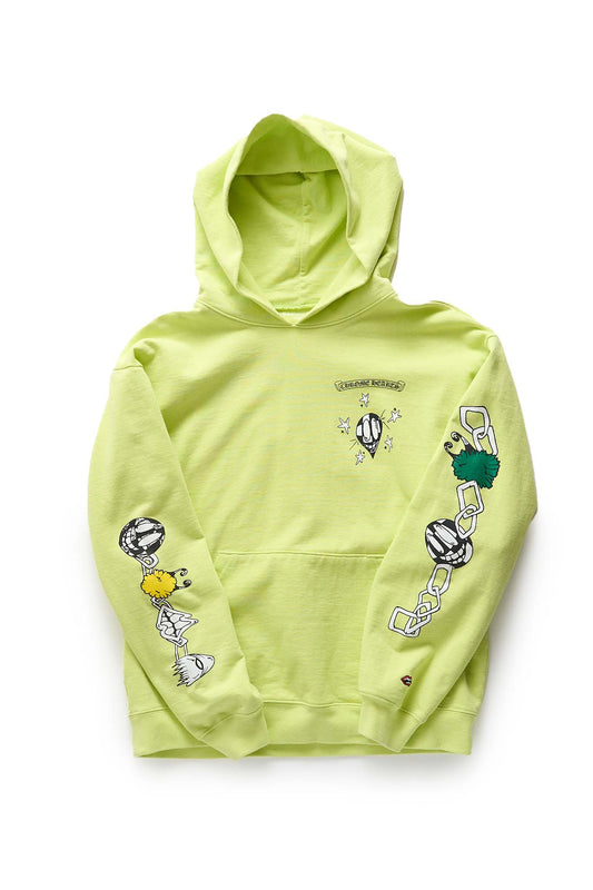 Chrome Hearts Matty Boy Link Graphic Print Hoodie Lime Green - Xia Office