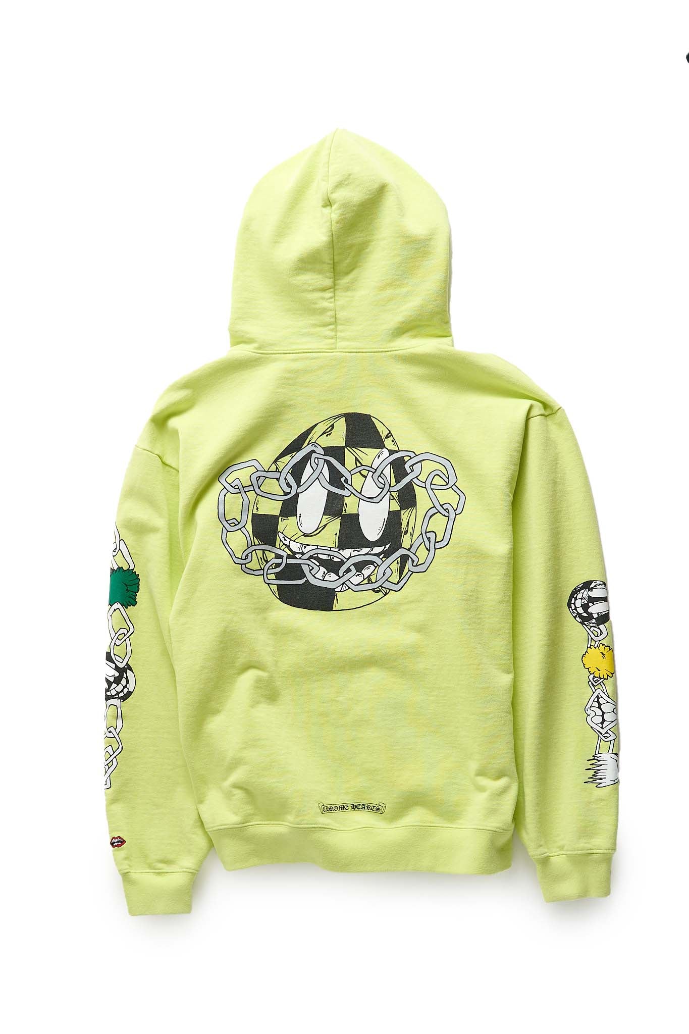 Chrome Hearts Matty Boy Link Graphic Print Hoodie Lime Green - Xia Office
