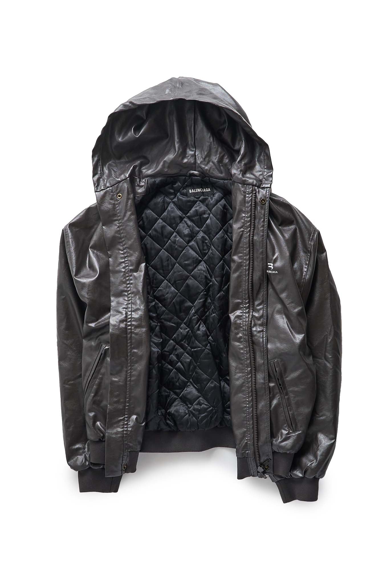 Balenciaga Sporty B Taxi Blouson Brown Leather Jacket - Xia Office