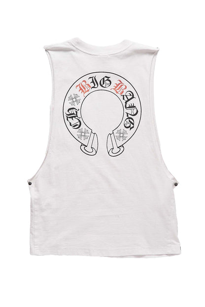 Chrome Hearts CH BIG BANG Horseshoe Logo Tank Top With Silver Studs - Xia Office