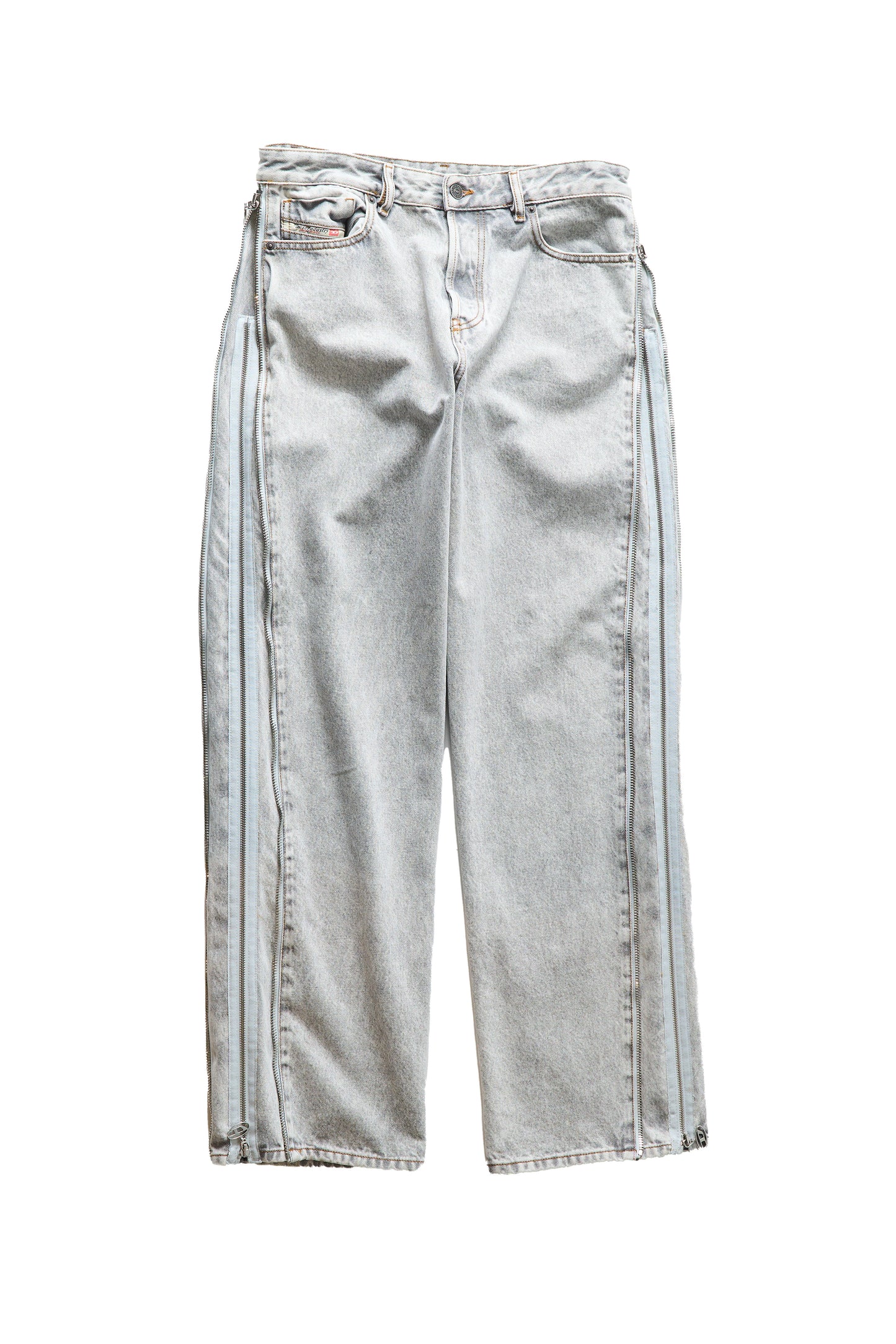 Dissel Side Zipper Grey Denim Jeans - Xia Office