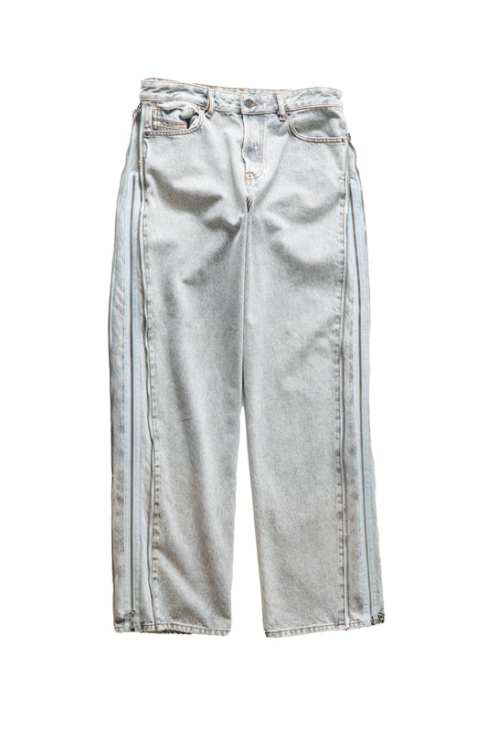 Dissel Side Zipper Grey Denim Jeans - Xia Office