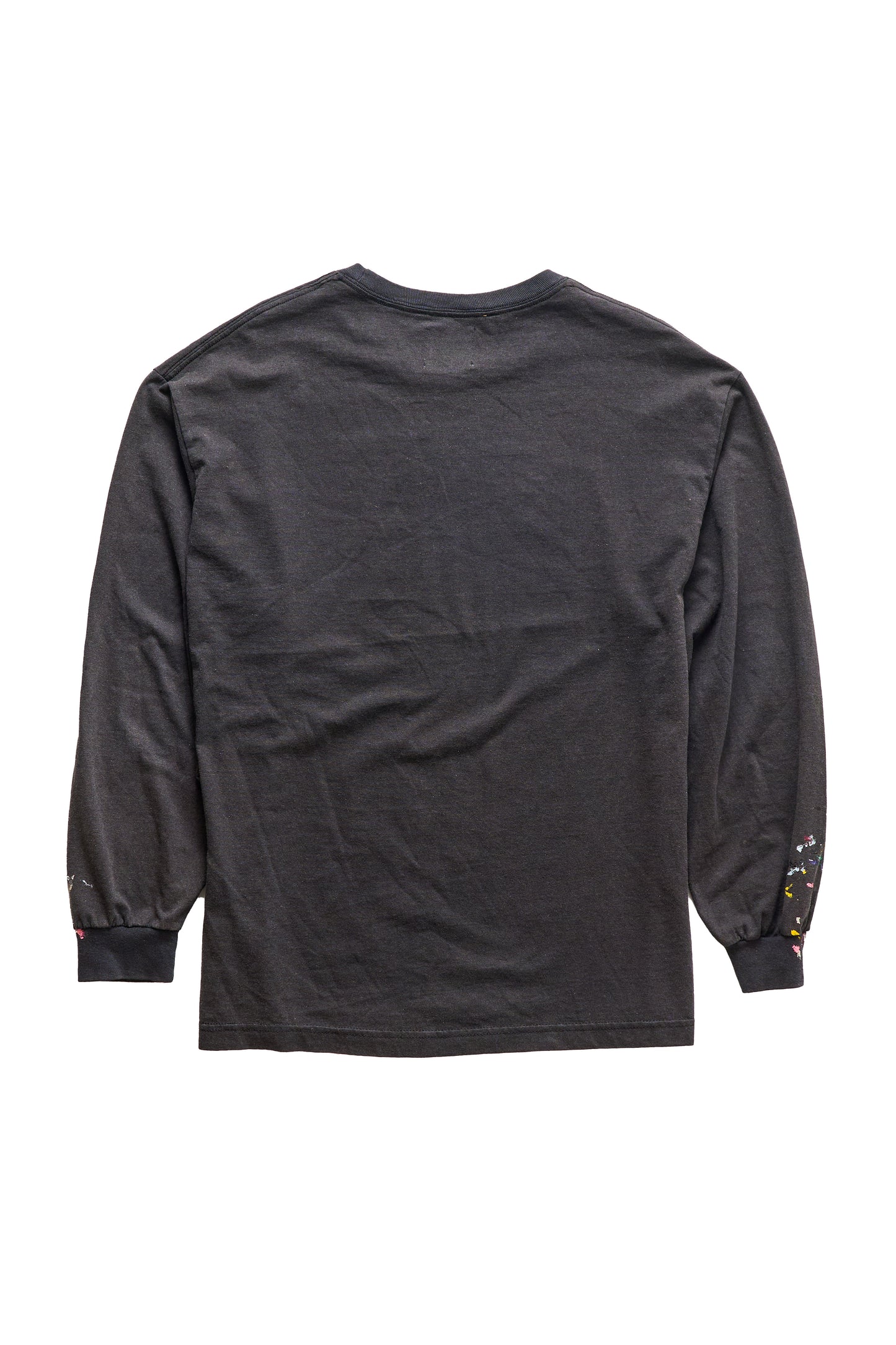 Gallery Dept. Paint Splatter Center Logo Black Longsleeve T-Shirt - Xia Office