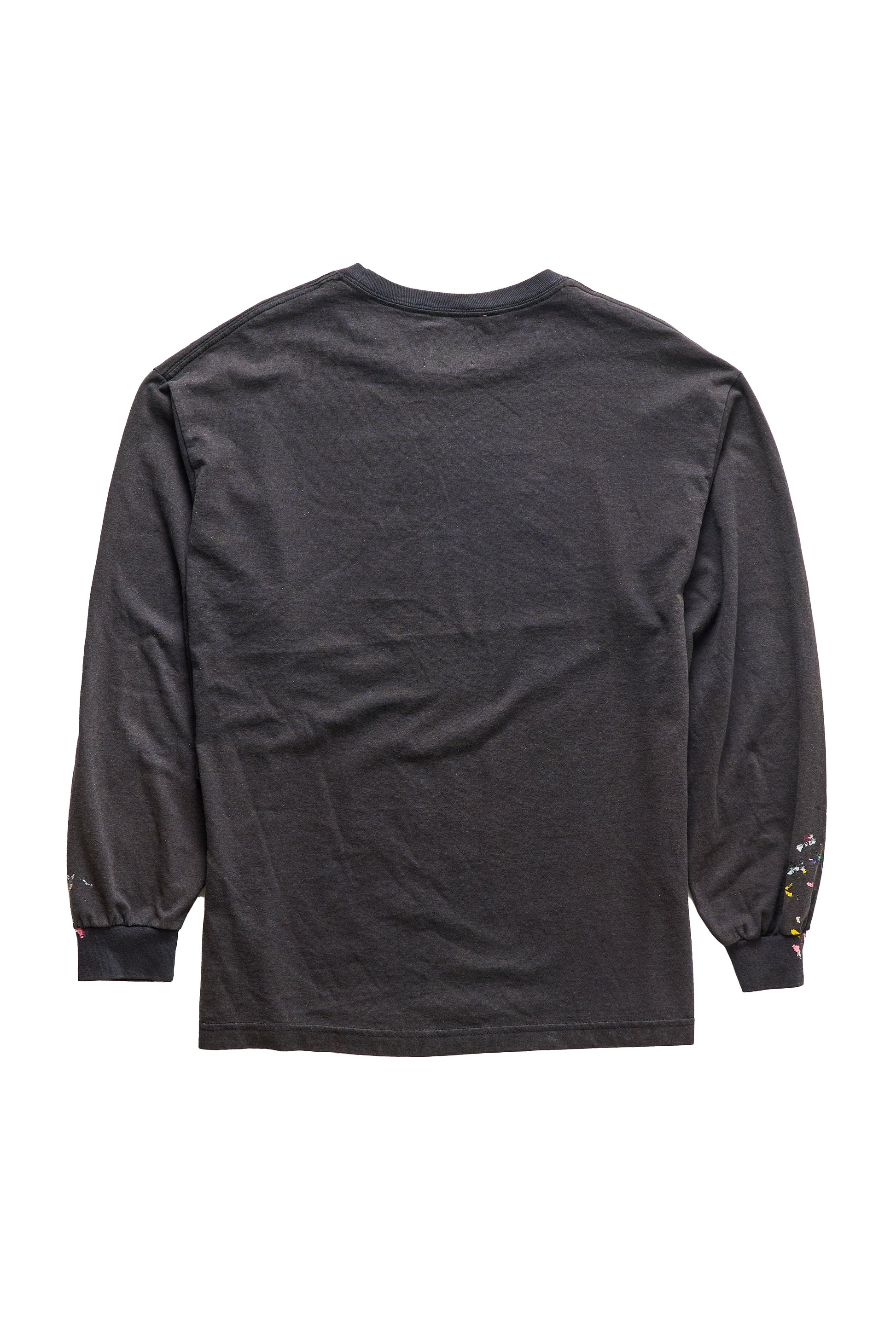 Gallery Dept. Paint Splatter Center Logo Black Longsleeve T-Shirt - Xia Office