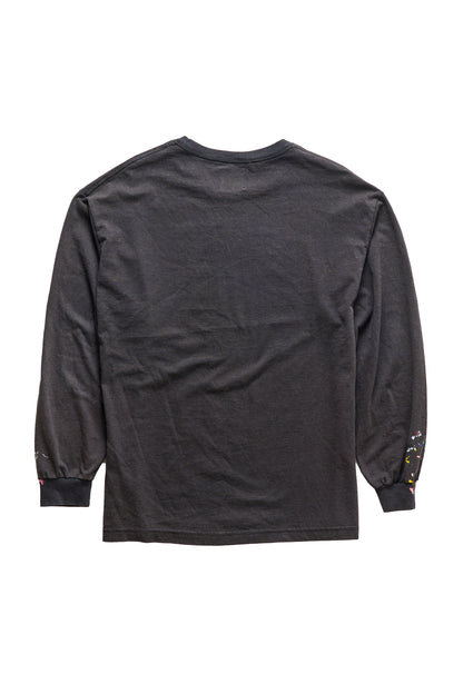 Gallery Dept. Paint Splatter Center Logo Black Longsleeve T-Shirt - Xia Office