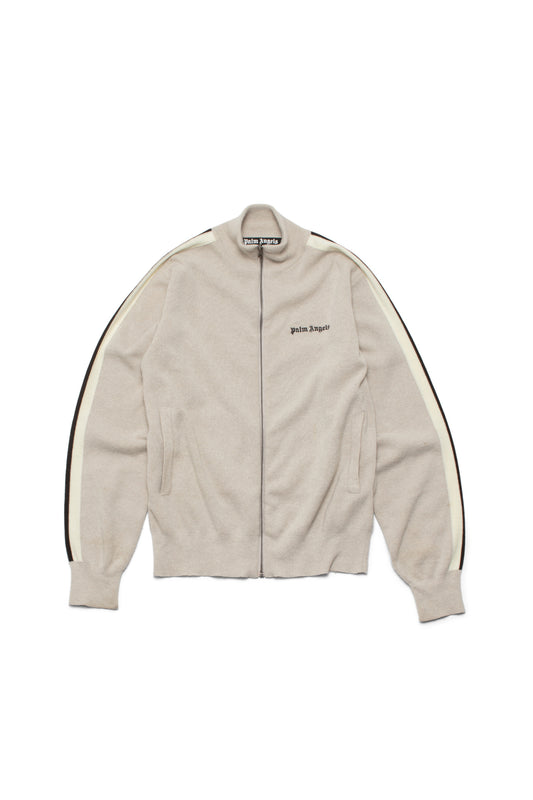 Palm Angels Fw24 Classic Logo Knit Track Jacket in Light Beige - Xia Office