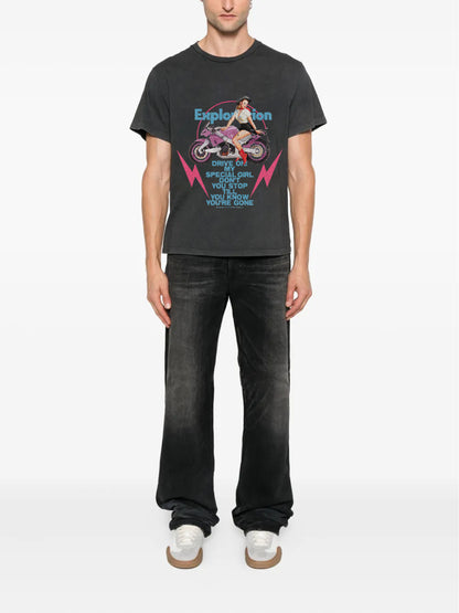 CEEC Motorcycle Girl T-shirt in Black - Xia Office