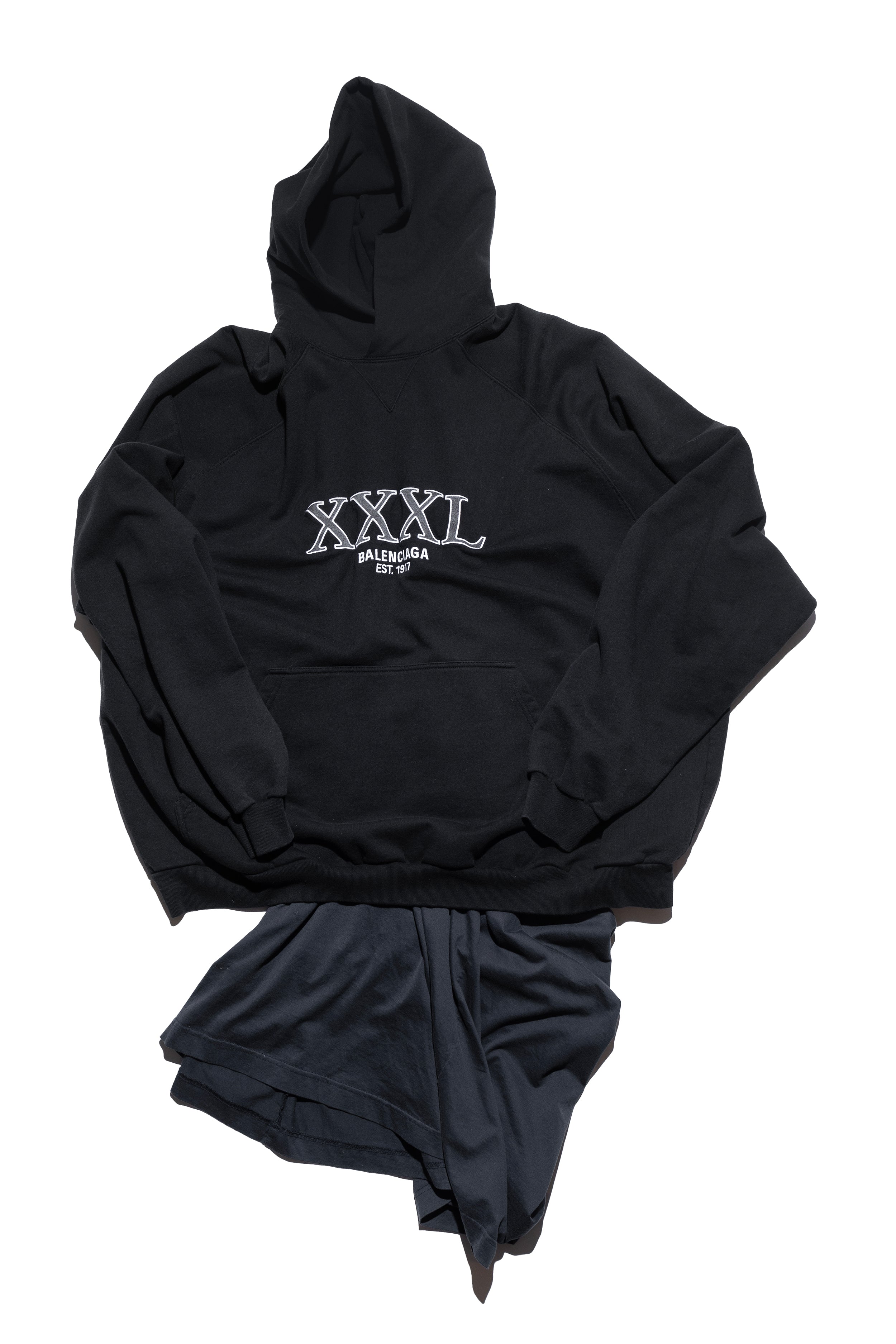 Balenciaga AW22 ‘XXXL’ Oversized T-Shirt Hybrid Skirted Hoodie - Xia Office