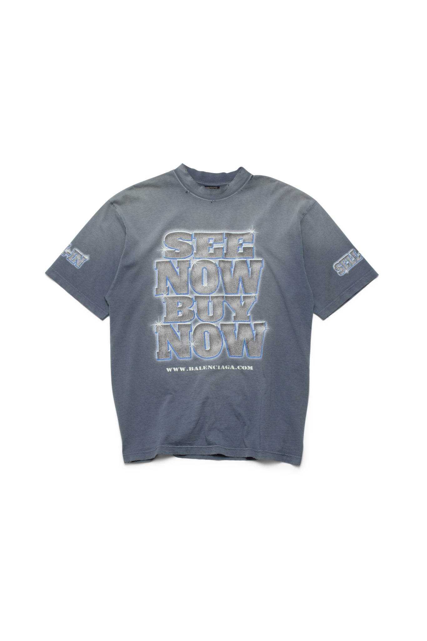 Balenciaga 24ss Now Buy Now Black Washed T-shirt - Xia Office