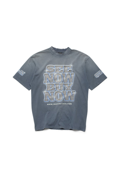 Balenciaga 24ss Now Buy Now Black Washed T-shirt - Xia Office