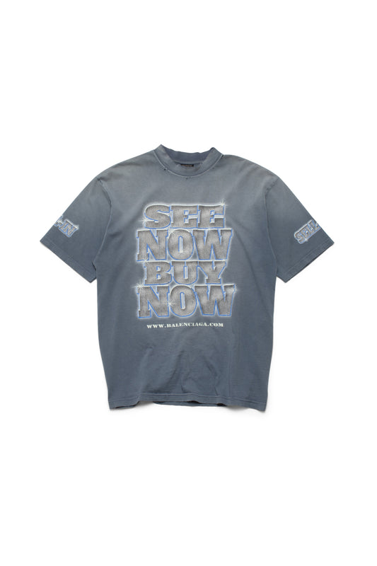 Balenciaga 24ss Now Buy Now Black Washed T-shirt - Xia Office