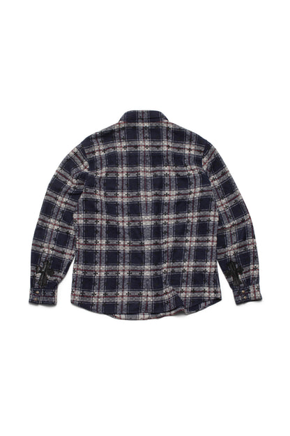 Chrome Hearts Blue Plaid Cross Flannel Button-up Shirt - Xia Office