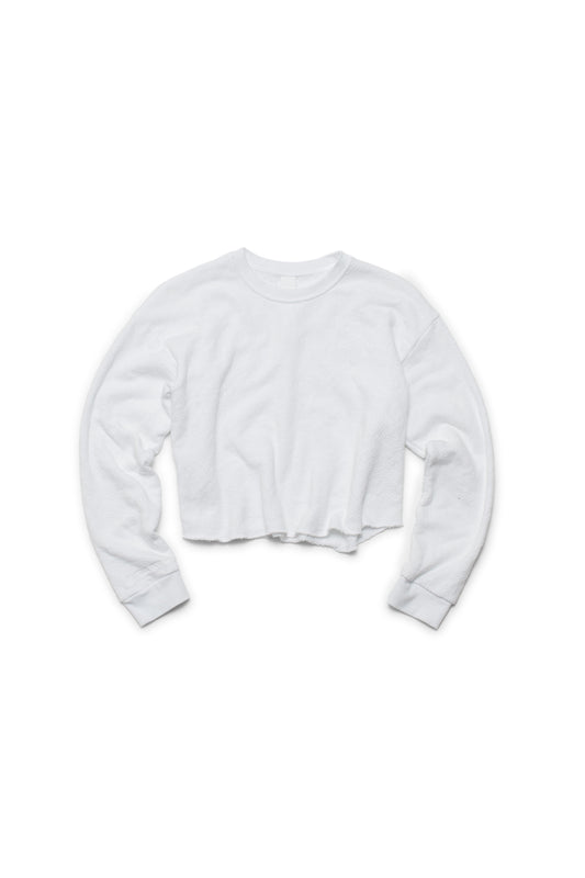 Chrome Hearts Jacquard Monogram Cropped Sweatshirt in White - Xia Office