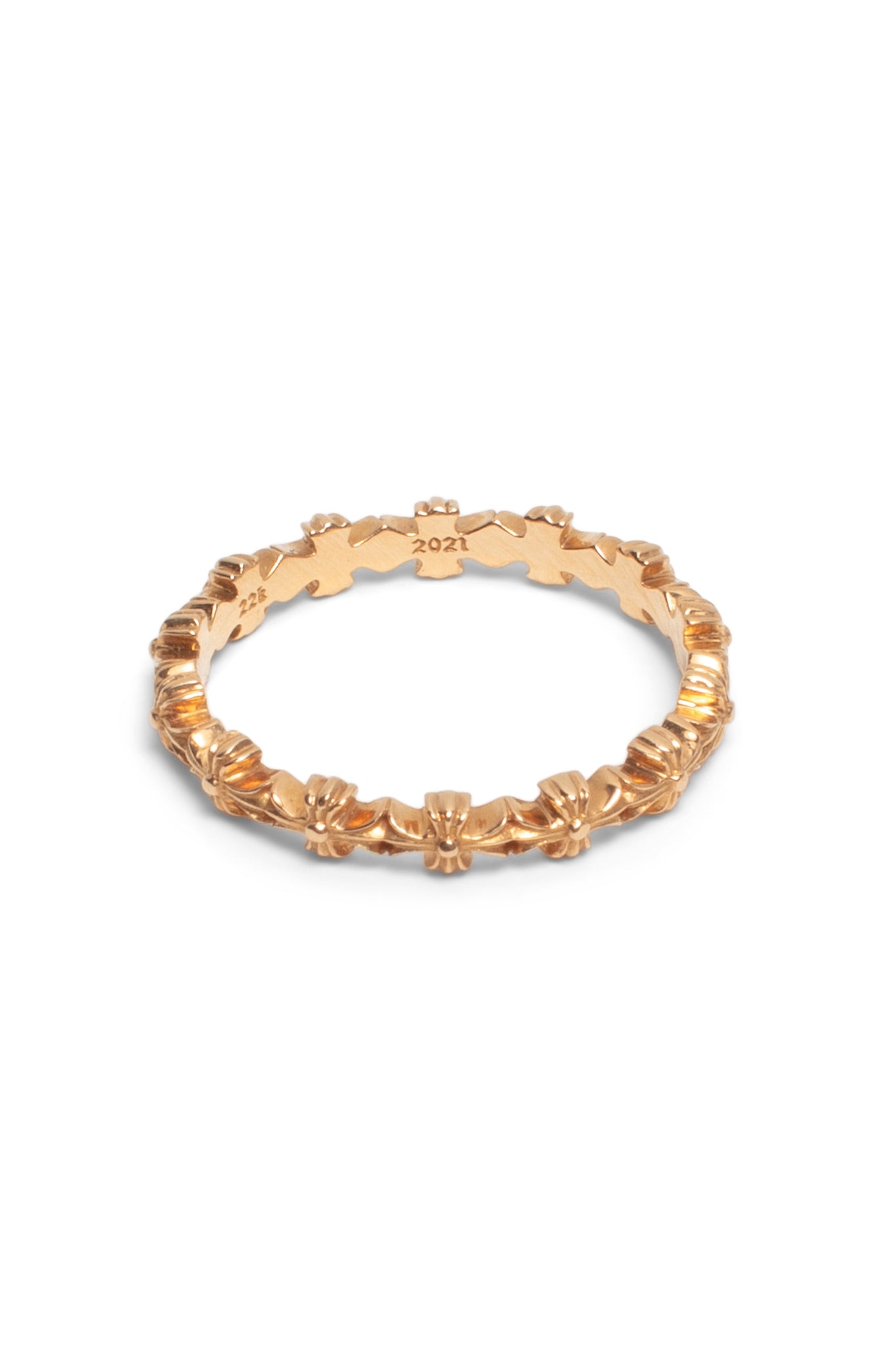 Chrome Hearts 22K Gold Tiny E Band Ring - Xia Office