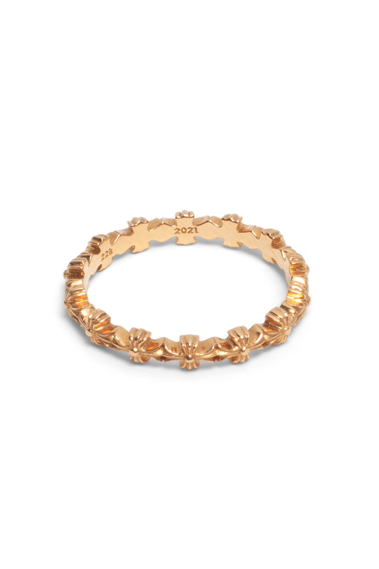 Chrome Hearts 22K Gold Tiny E Band Ring - Xia Office