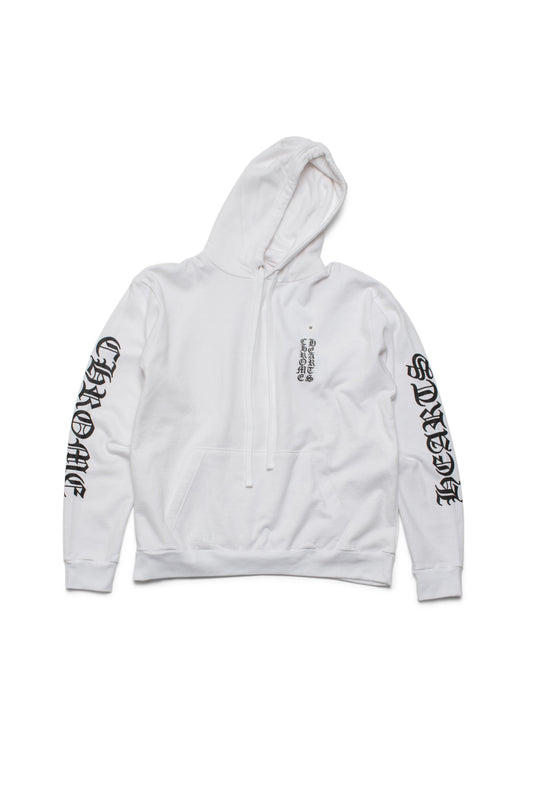Chrome Hearts White Vertical Logo Hoodie - Xia Office