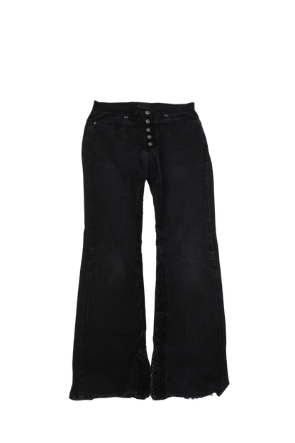 Silver Embellished Biker Denim - Xia Office