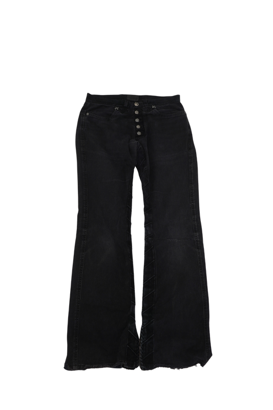 Silver Embellished Biker Denim - Xia Office
