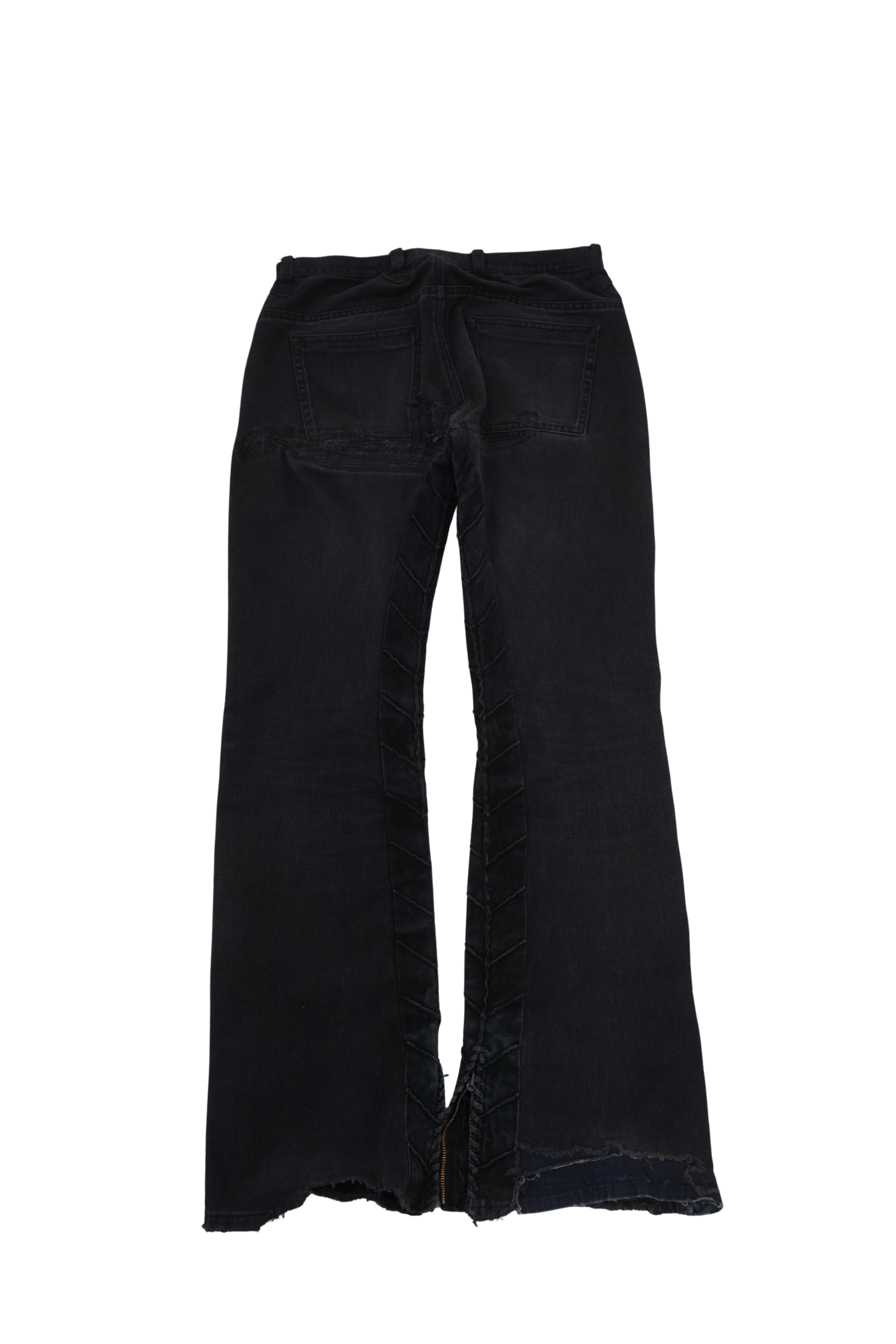 Silver Embellished Biker Denim - Xia Office