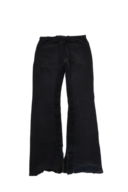 Silver Embellished Biker Denim - Xia Office