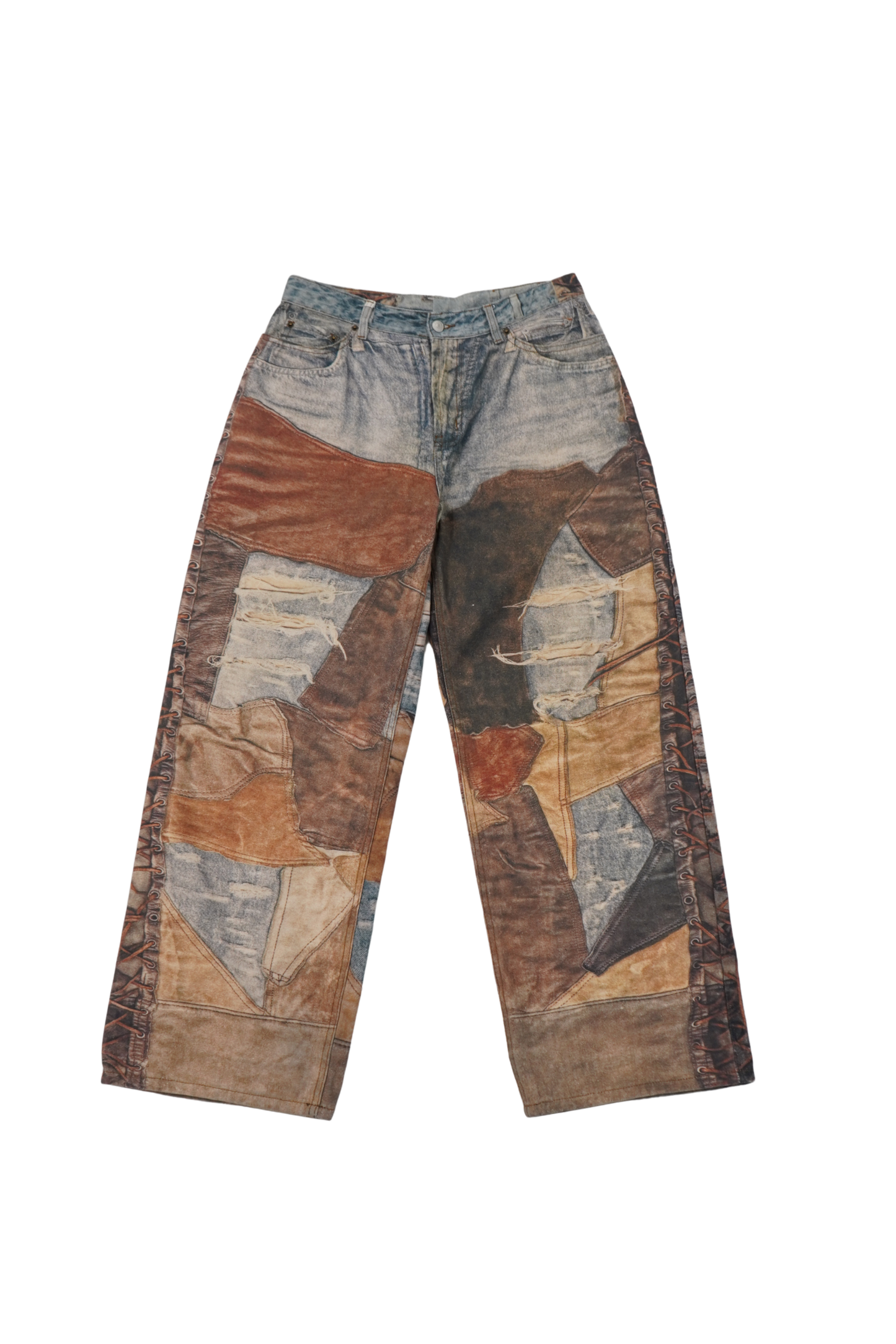 2023 Acne Studios Trompe L'œil Leather Patch Denim - Xia Office
