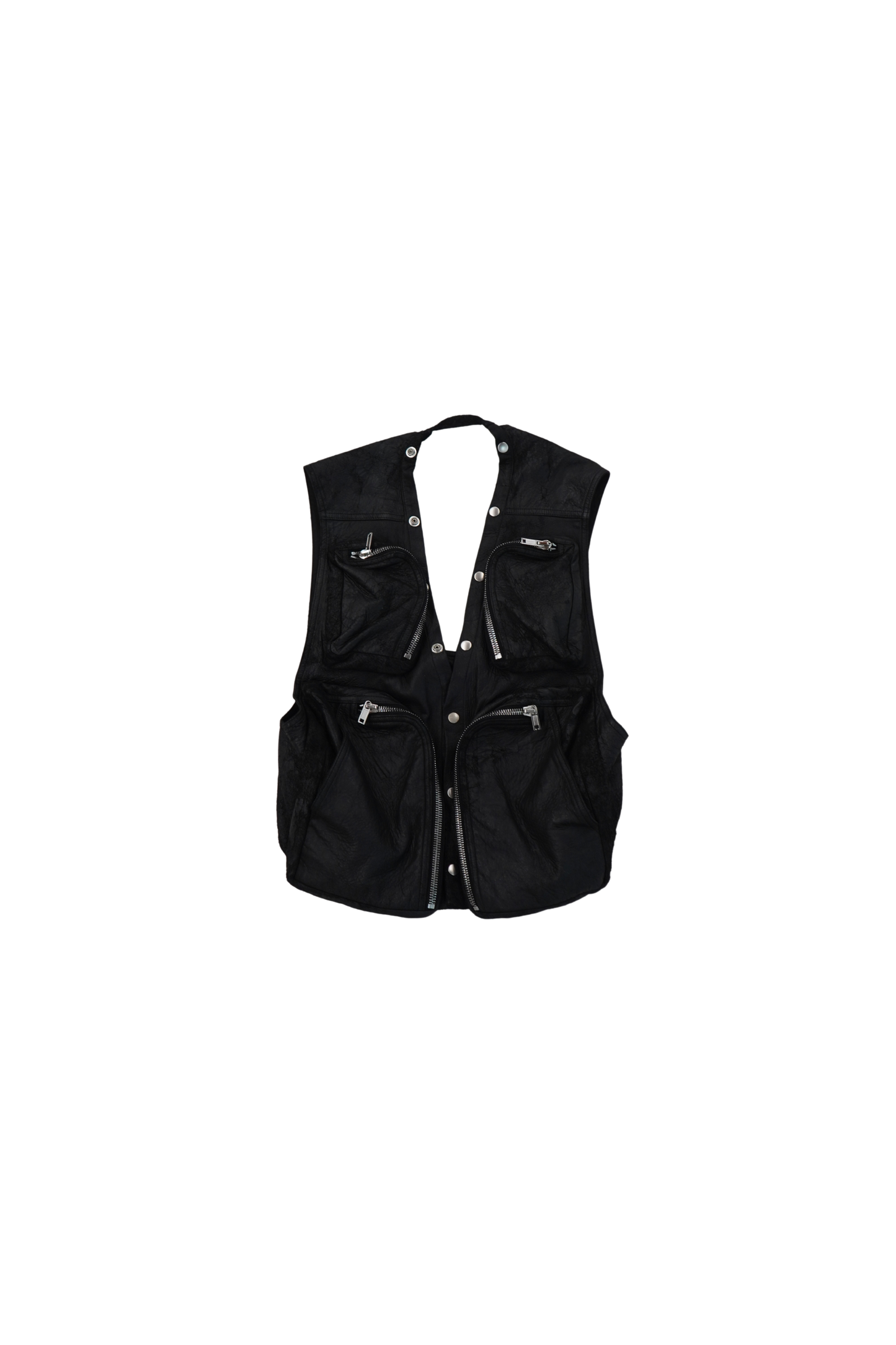 2024A/W Rick Owens Blistered Leather Cargo Vest - Xia Office