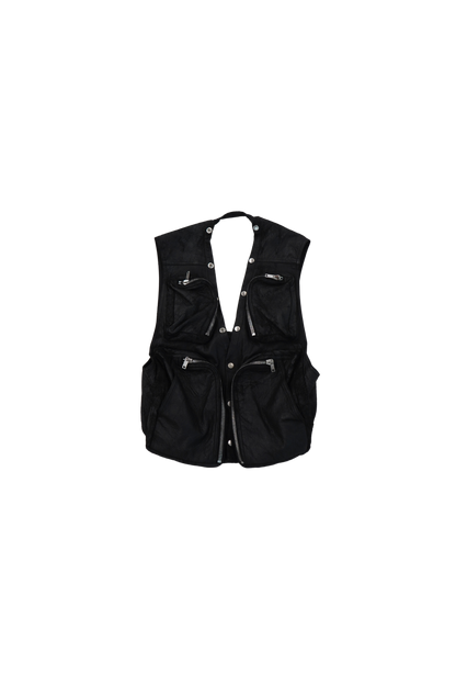 2024A/W Rick Owens Blistered Leather Cargo Vest - Xia Office