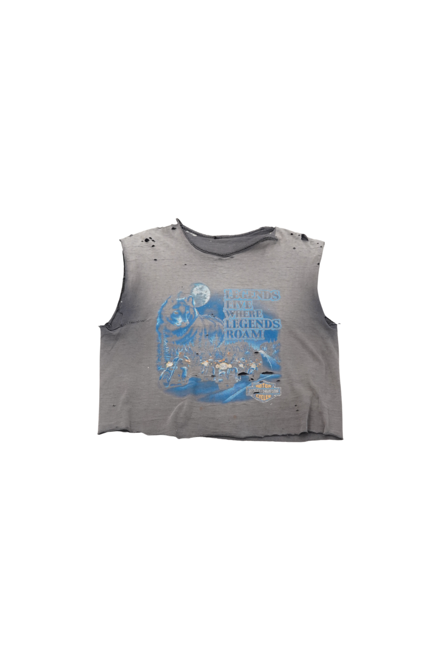 Thrashed Harley Davidson Muscle Crop Top