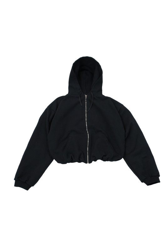 204 Thermal Lined Cropped Zip Hoodie