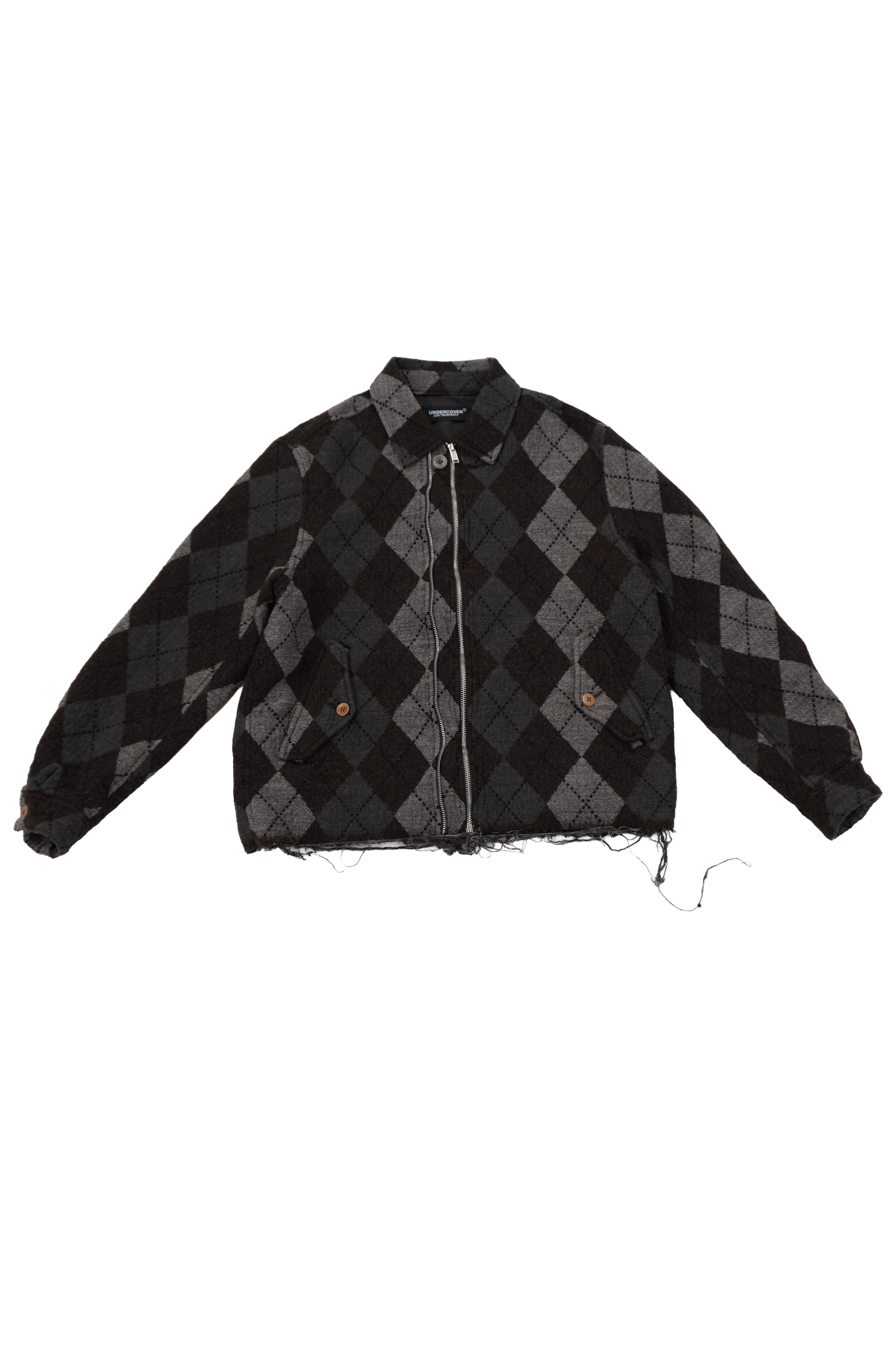 Undercover Argyle Knit Zip Jacket