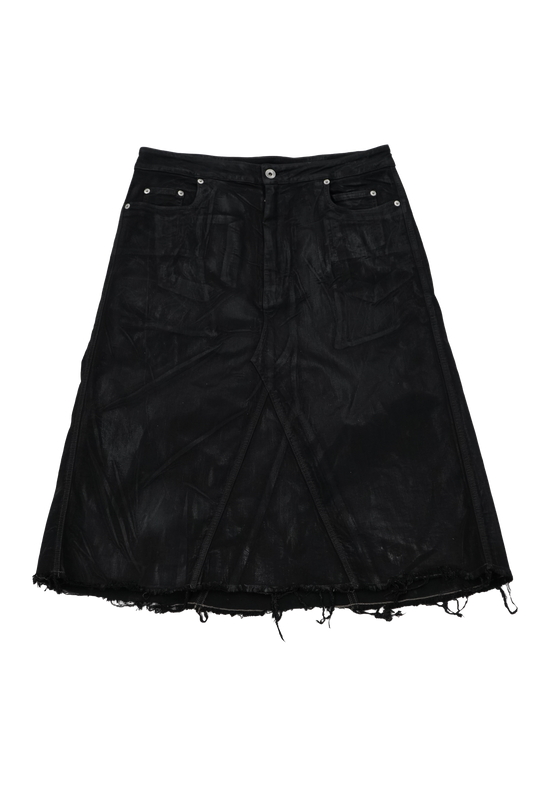 Rick Owens DRKSHDW Waxed Denim Skirt