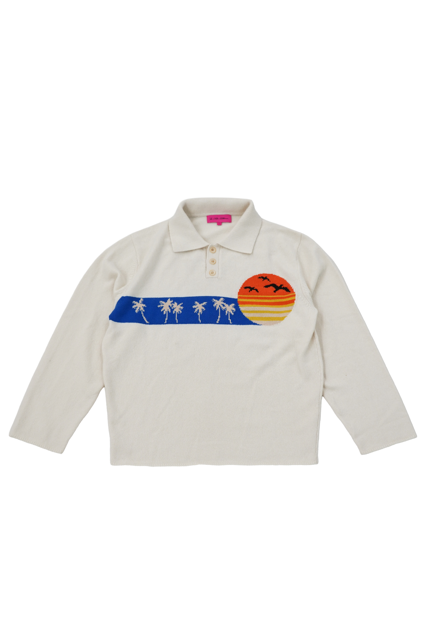 The Elder Statesman Cashmere Polo Longsleeve