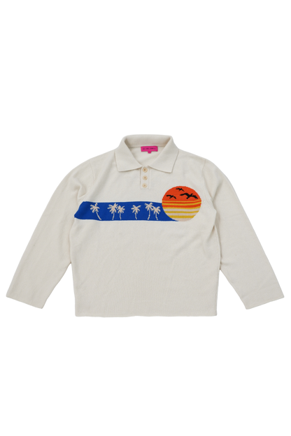 The Elder Statesman Cashmere Polo Longsleeve