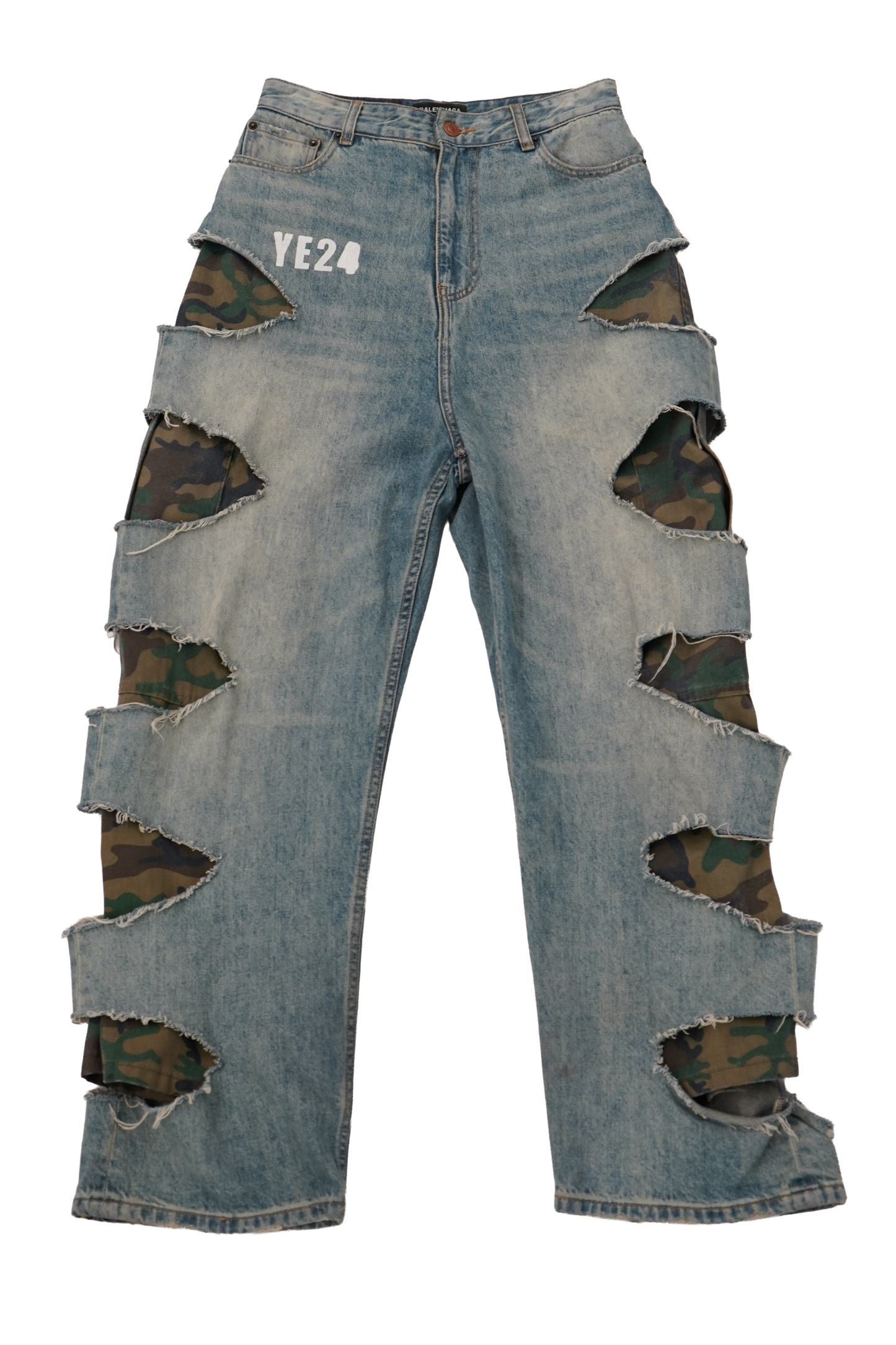 2021AW Balenciaga YE24 Camo Slash Denim