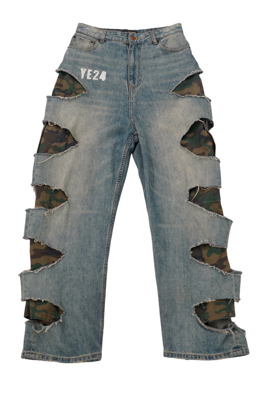 2021AW Balenciaga YE24 Camo Slash Denim
