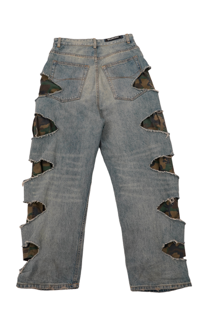 2021AW Balenciaga YE24 Camo Slash Denim