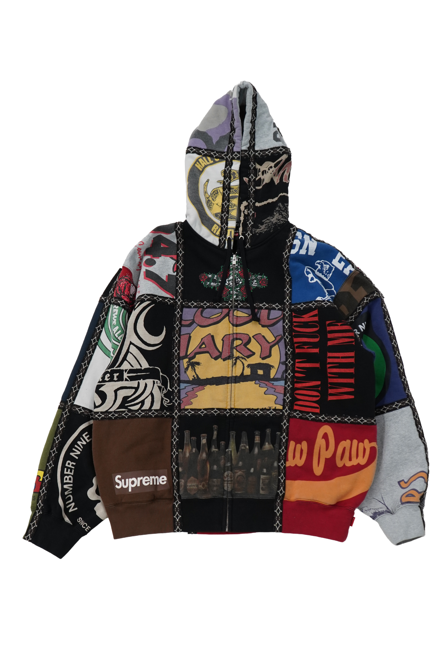 Supreme x Number (N)ine Patchwork Zip Hoodie