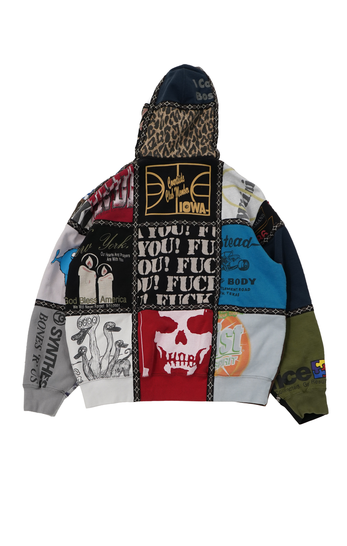 Supreme x Number (N)ine Patchwork Zip Hoodie